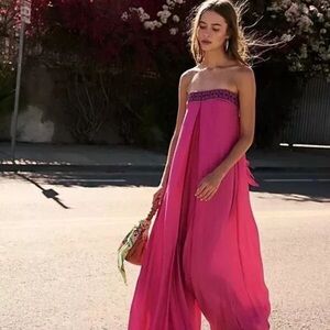 Free People Vibrant Pink jumpsuit
